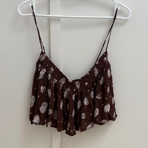Urban Outfitters Chocolate Brown Adjustable Tank Top